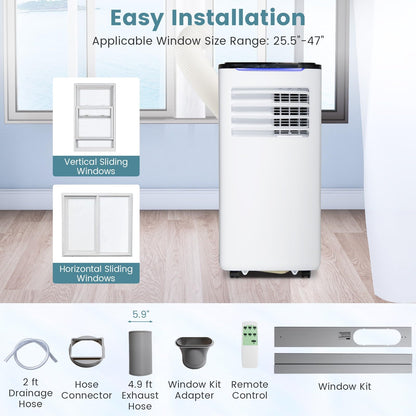 Portable Air Conditioner for Room up to 350 Sq. Ft, 10000 BTU 3-in-1 AC Unit for Bedroom