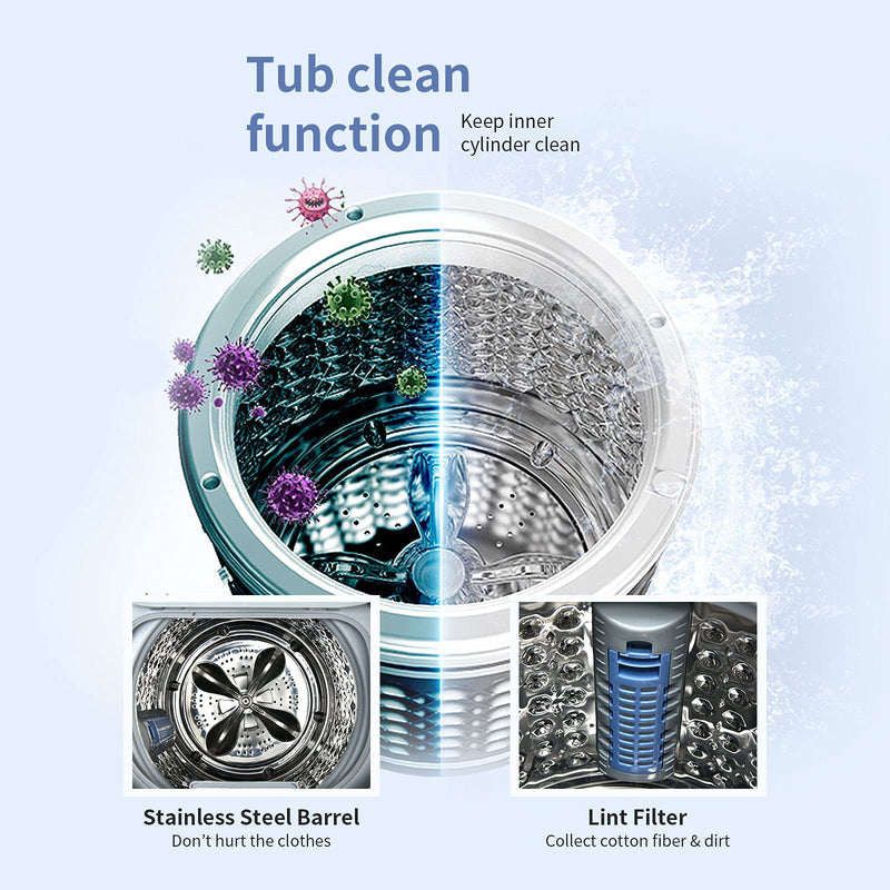 7.7Lbs Capacity Full Automatic Washing Machine with 24 Hours Delay