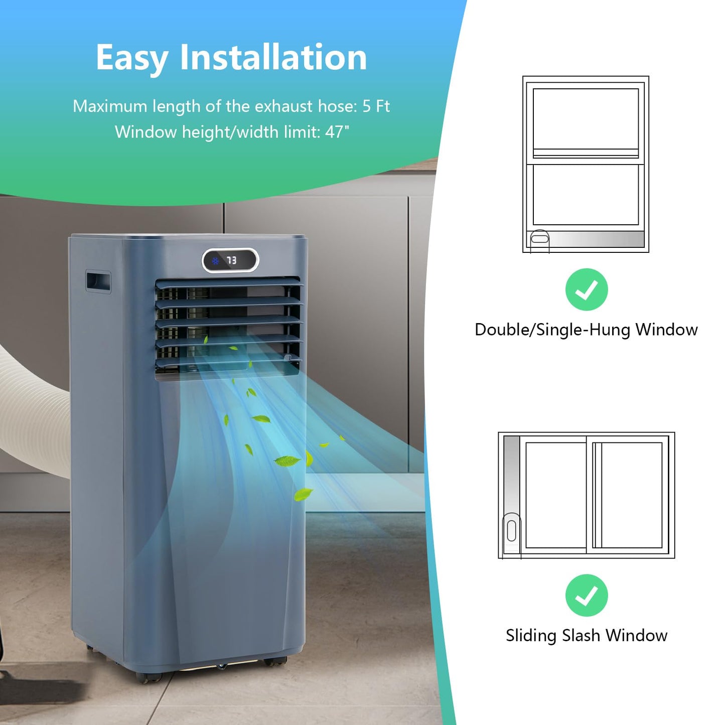 ARLIME Air Conditioner Portable, 8000 BTU Cools up to 230 sq. ft