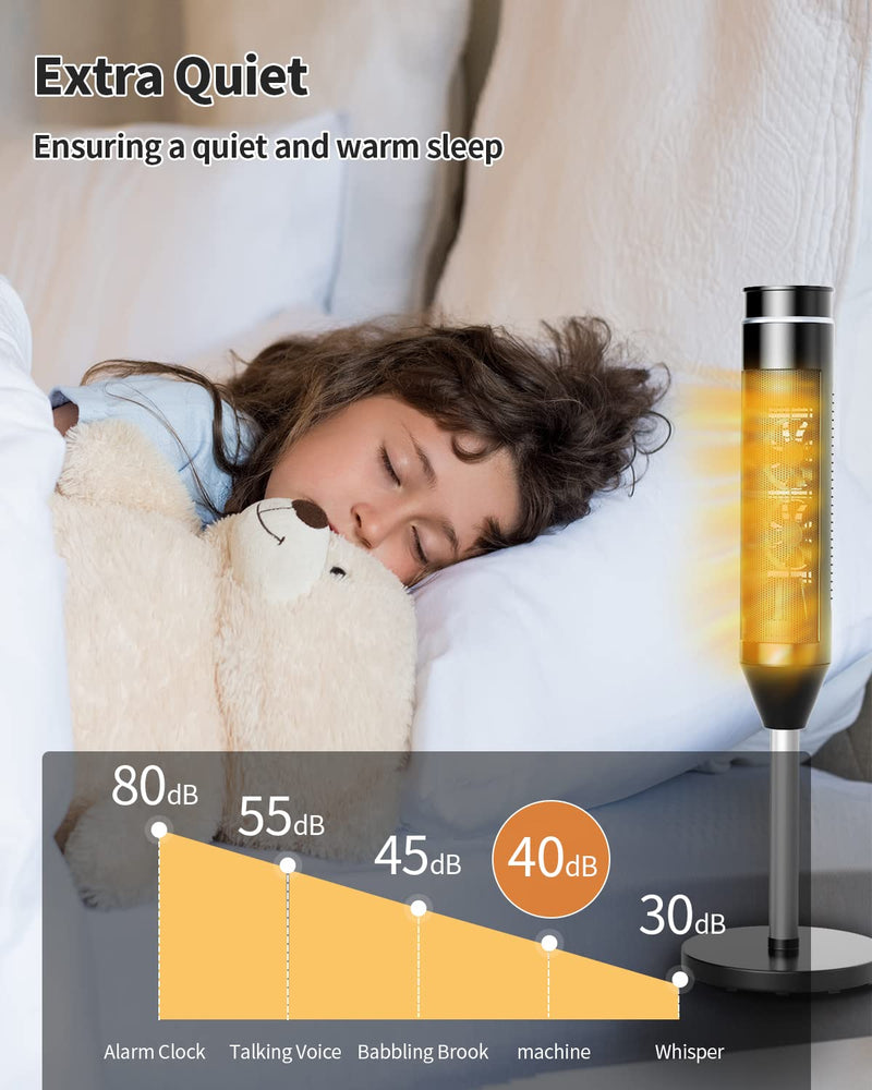 Space Heater for Indoor Use, Tower Room Heater with Remote Control