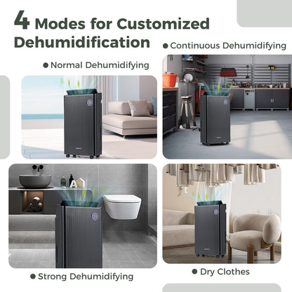 57 Pint Dehumidifiers for Basements with Auto Swing Dry Clothes Mode