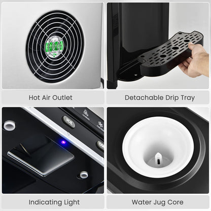 3 in 1 Portable Hot Cold Dispenser with 48LBS/24H Ice Machine