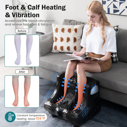 ARLIME Foot Calf Massager Machine with Shiatsu Kneading Rolling Vibration Heating Massager