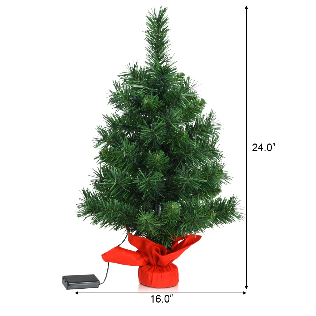 2FT Tabletop Mini Christmas Tree for Indoor Decor