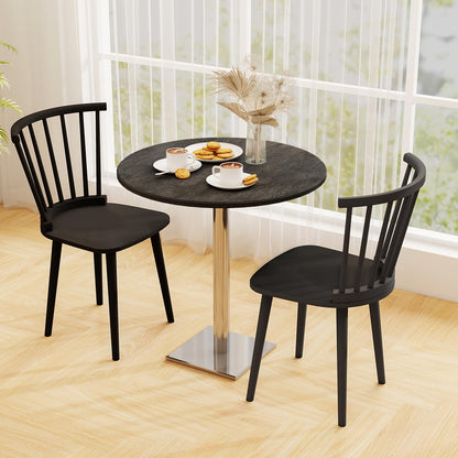 Windsor Dining Chairs Set of 2/4 with Spindle Back and Contoured Seat for Home