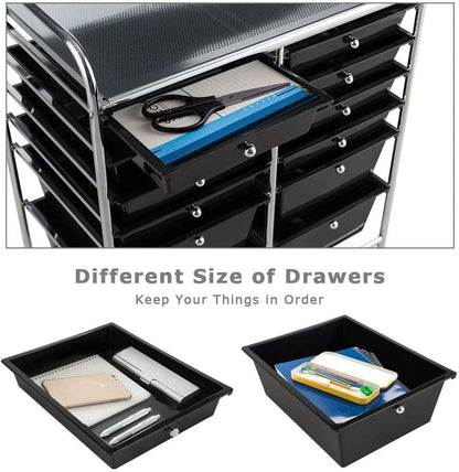 12-Drawer Rolling Storage Cart 12 Drawer Organizer Trolley