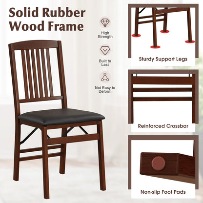 Wooden Kitchen Side Chairs w/Padded Seat for Dining Room