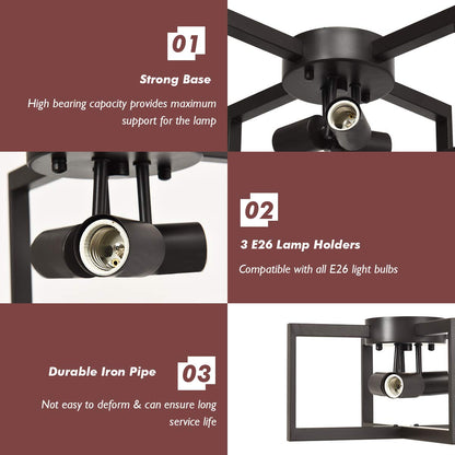 ARLIME 3-Light Flush Mount Ceiling Lamp