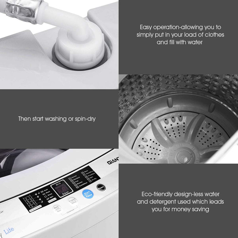 Full-Automatic Washing Machine, 1.34 Cu.ft , Portable Compact - Arlime