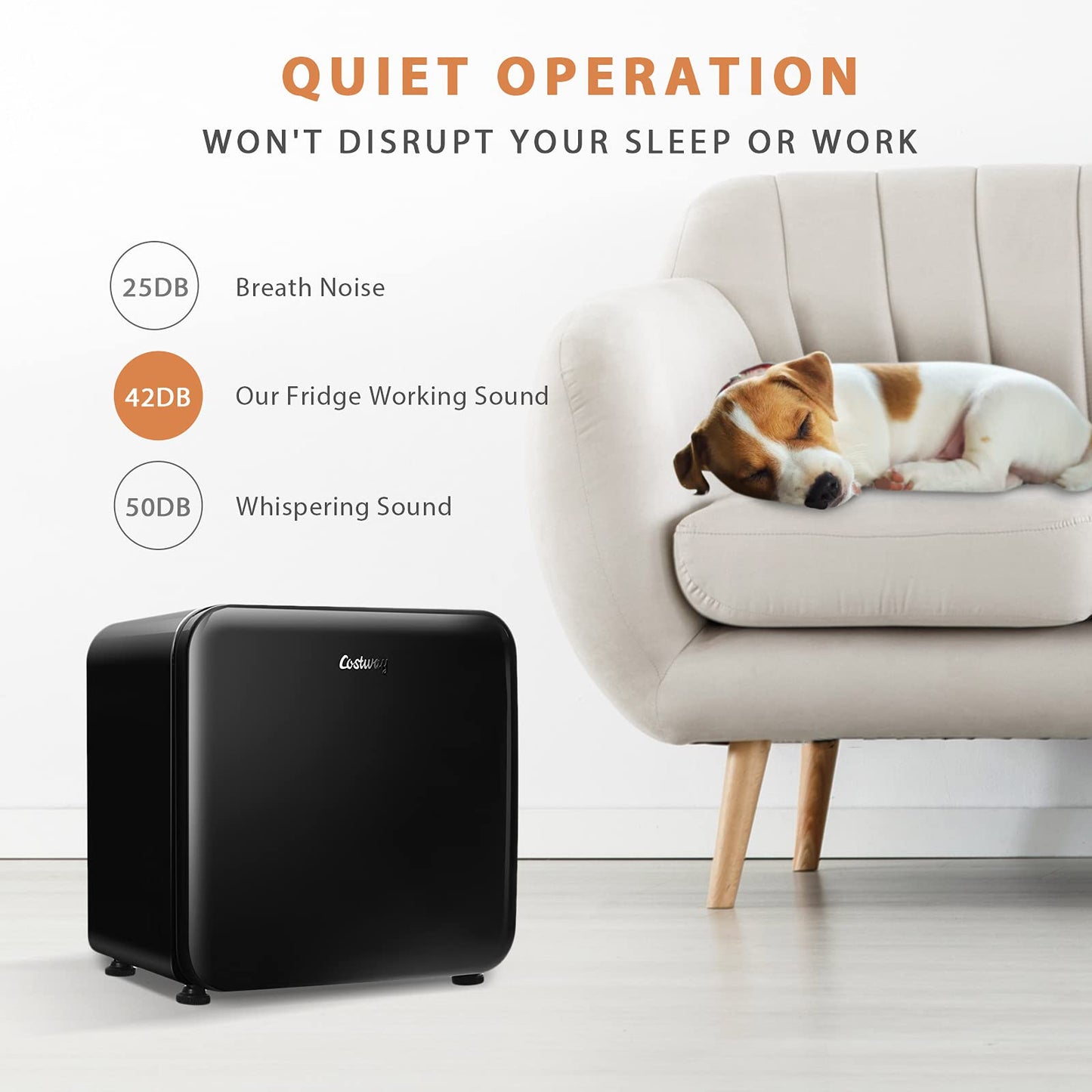 1.6 cu ft. Single Door Small Fridge with Adjustable Temperature 32℉ to 50℉