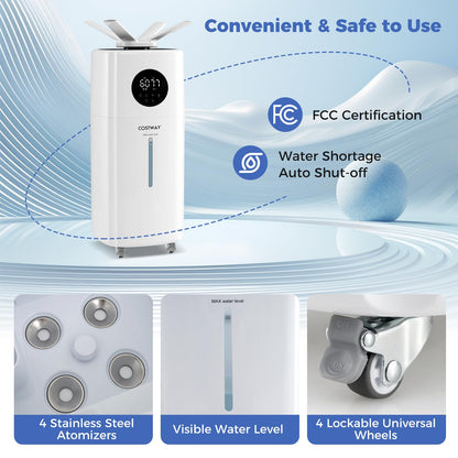 5Gal Whole House Ultrasonic Humidifier with 3 Mist Levels