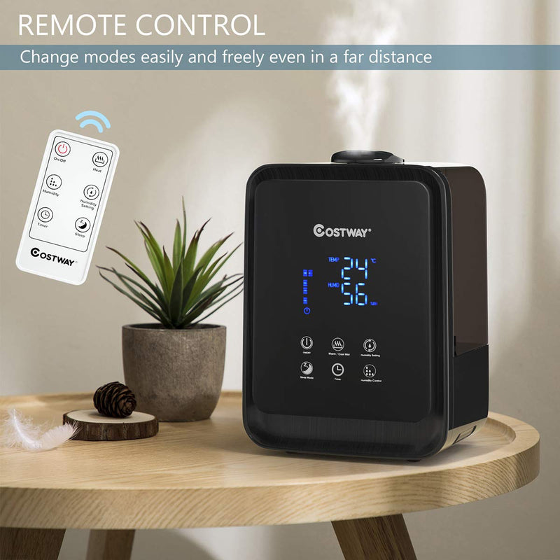 Ultrasonic Air Humidifier, 4.5L/1.2 Gallon, Warm and Cool Mist Humidifier, Whisper-quiet Operation (Black)