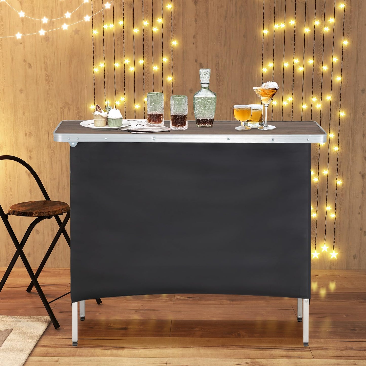 Portable Bar Table for Events Foldable Pop-Up Bar with Carrying Bag