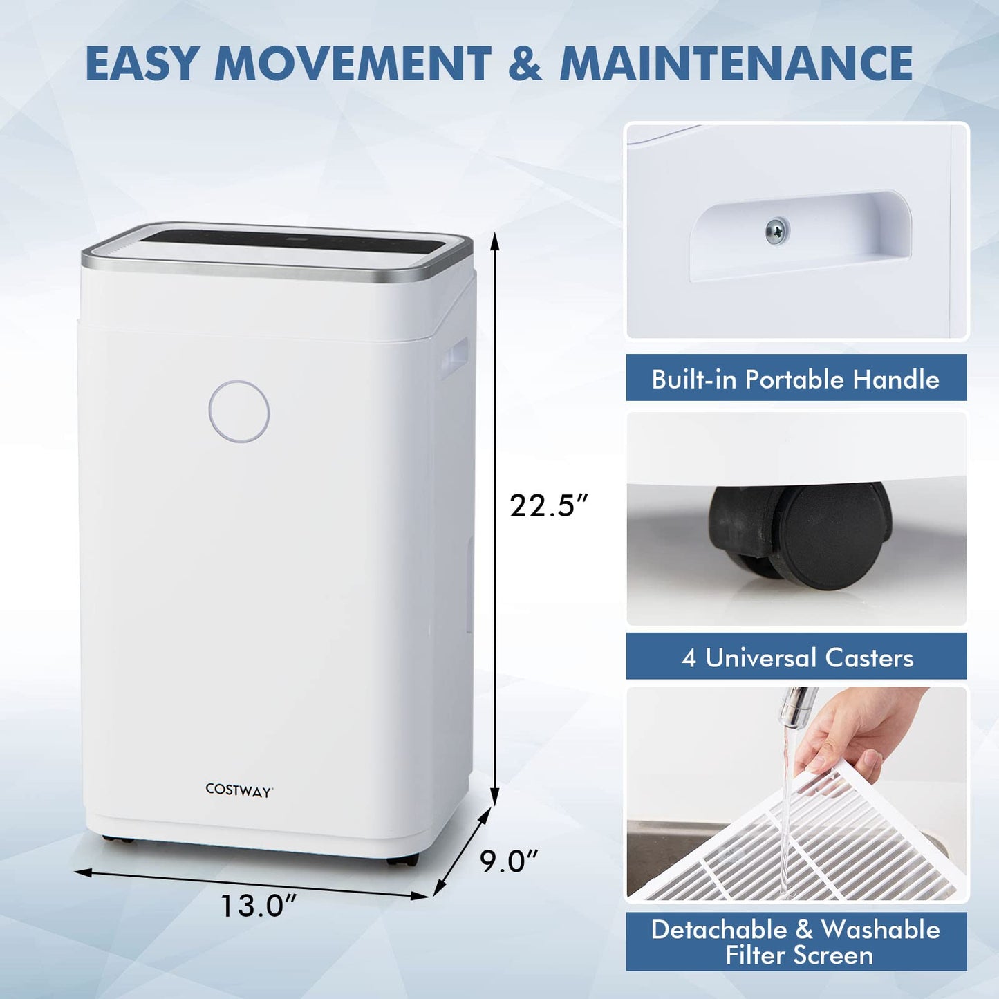 Dehumidifier for Home and Basements, 60 Pints Dehumidifier Rooms up to 4000 Sq. Ft, with 3 Modes