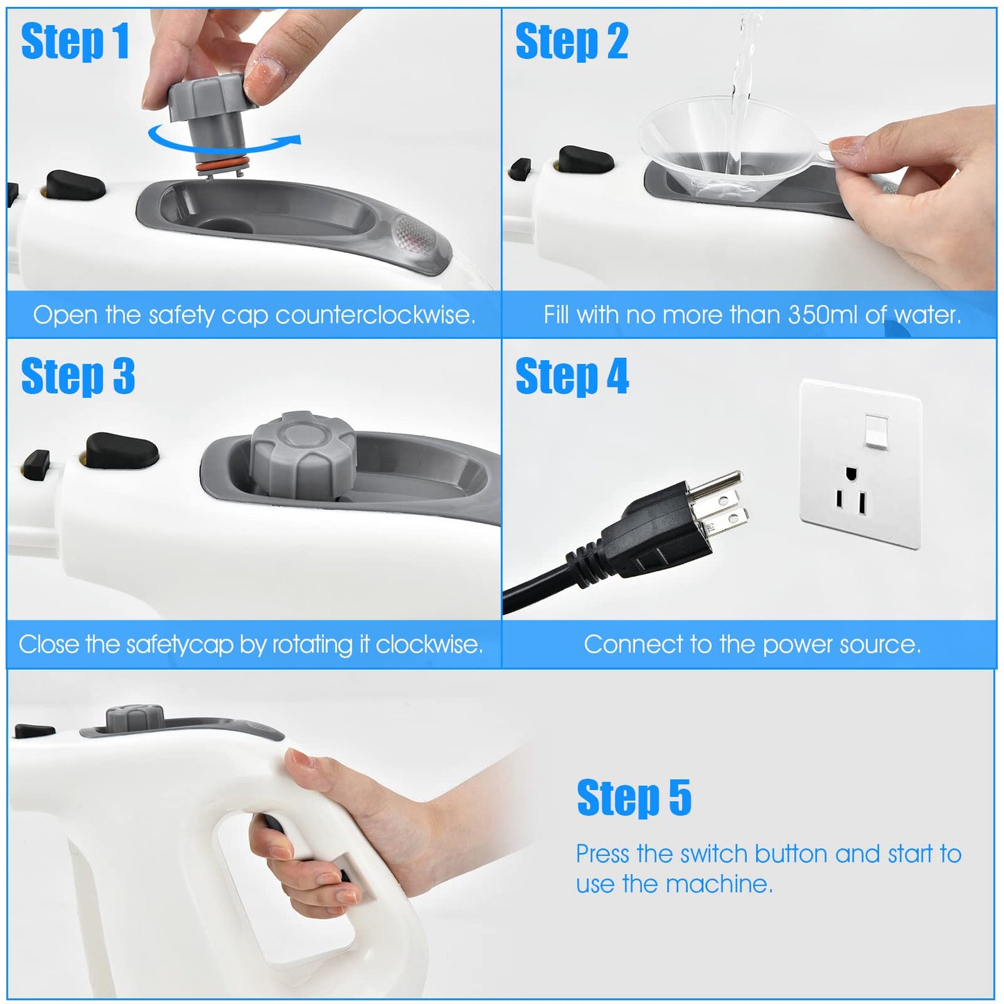 Handheld MultiPurpose Steam Cleaner with 17 Pieces