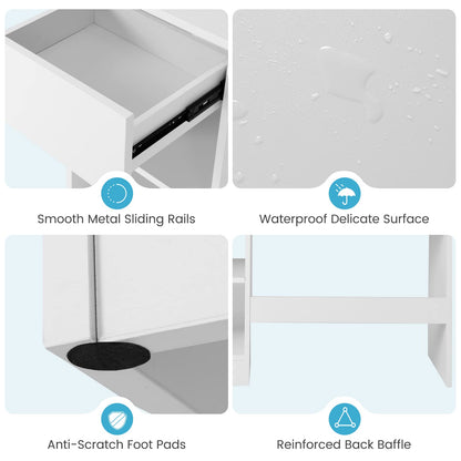 Computer Desk with Keyboard Tray Large Drawer Home Office Desk with Adjustable Shelf & Cable Hole