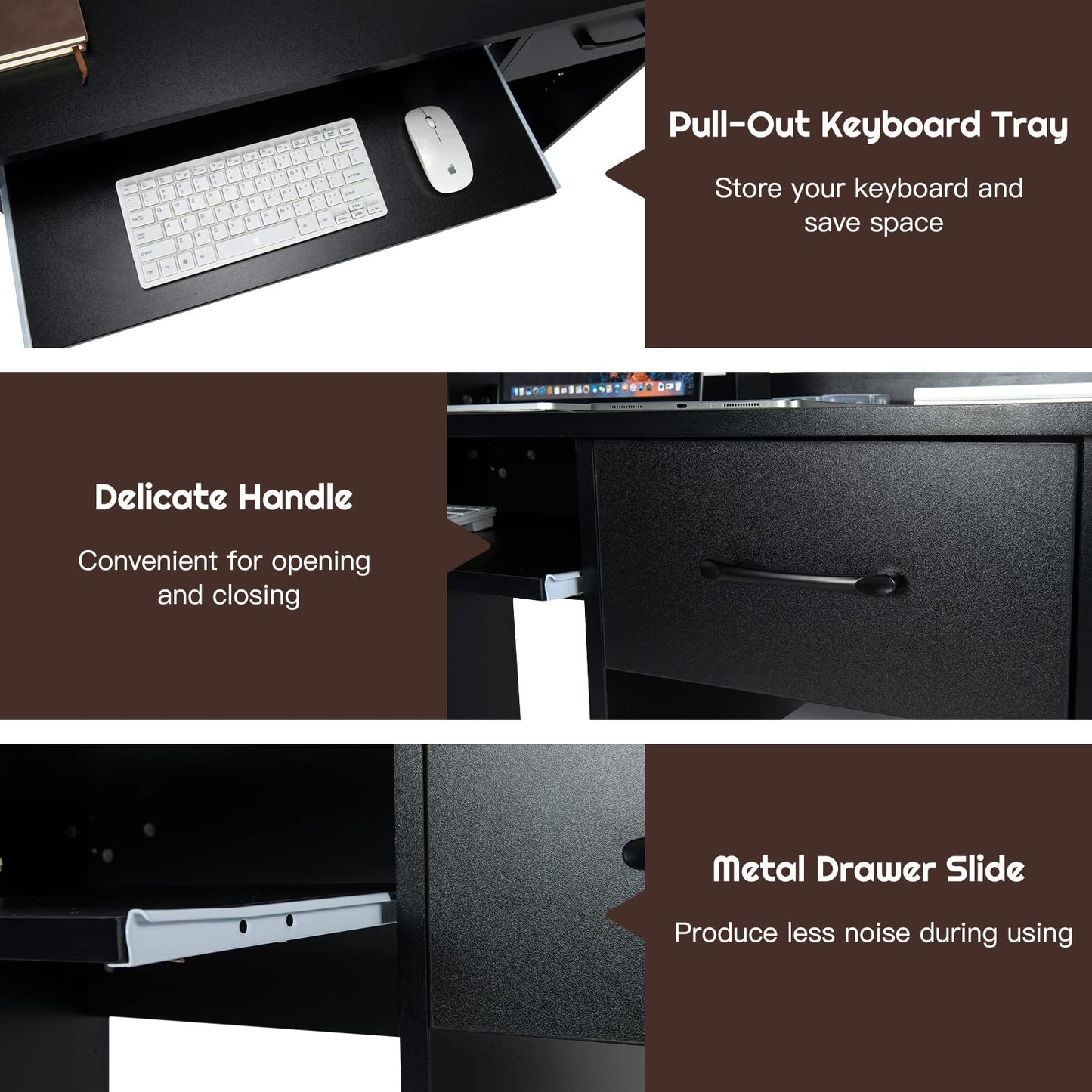 Computer Desk with Hutch Home Office Desk with Drawer