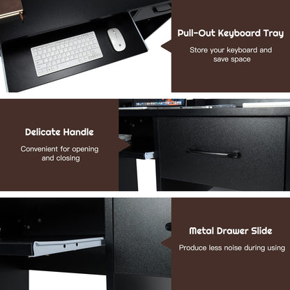 Computer Desk with Hutch Home Office Desk with Drawer