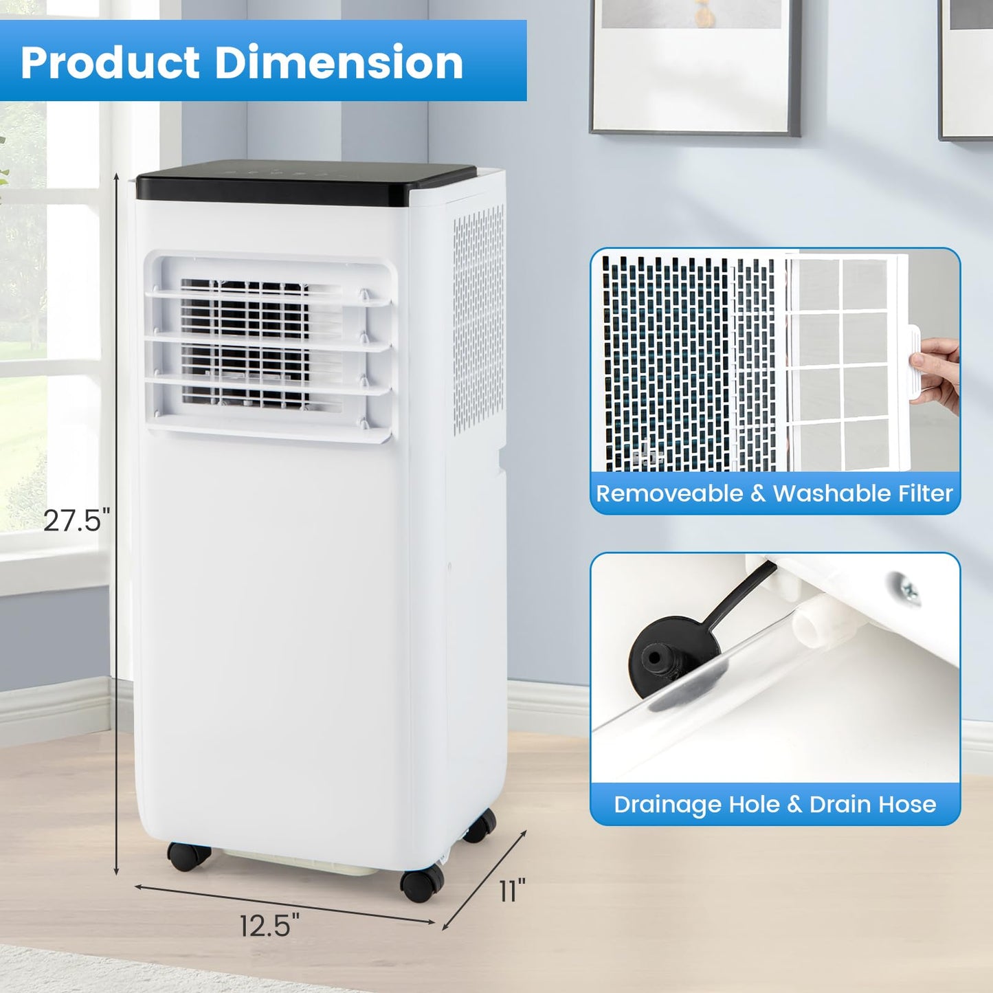 ARLIME 8000 BTU / 10000 BTU Portable Air Conditioner, Portable Air Cooler