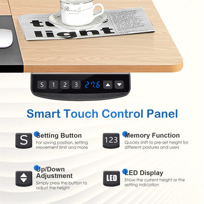 Dual Motor L Shaped Standing Desk with Hook & Cable Tray