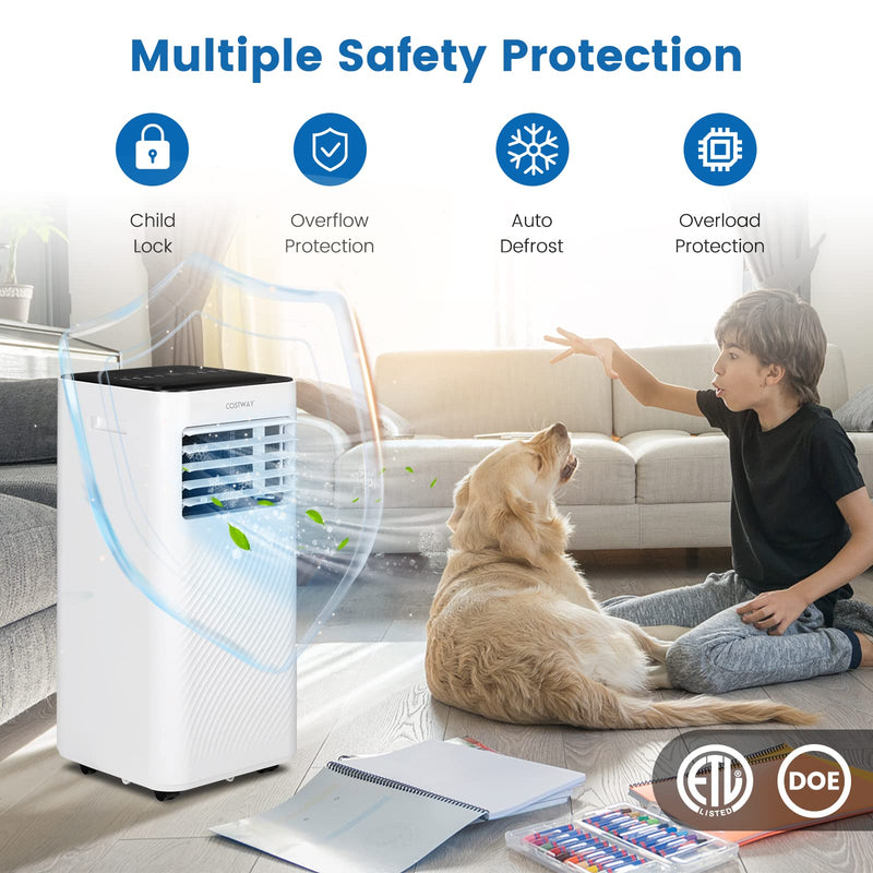 Portable Air Conditioner, 10000 BTU AC Unit with Cool, Fan, Dehumidifier & Sleep Mode for Rooms up to 350 Sq.Ft