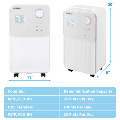 Dehumidifier for Large Room & Basements, 2000 Sq. Ft Dehumidifier with Auto or Manual Drainage