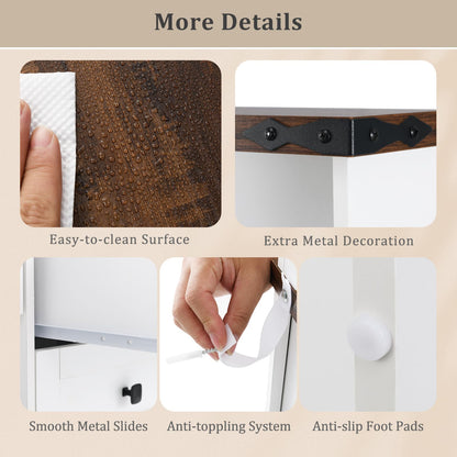 42'' Farmhouse Dressing Table w/Charging Station