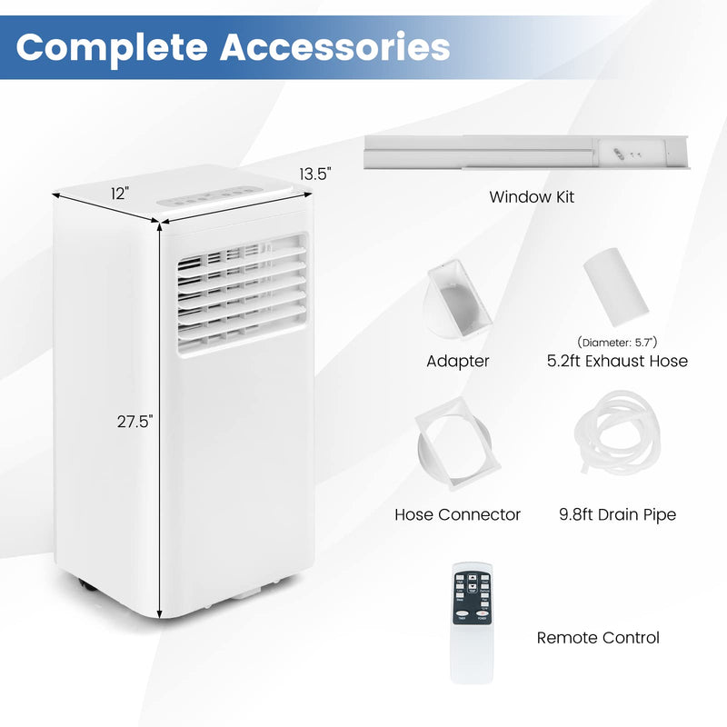 ARLIME Portable Air Conditioners, 8000 BTU AC Unit Fan & Dehumidifier w/Remote Control, 1-24H Timer & 2 Fan Speeds