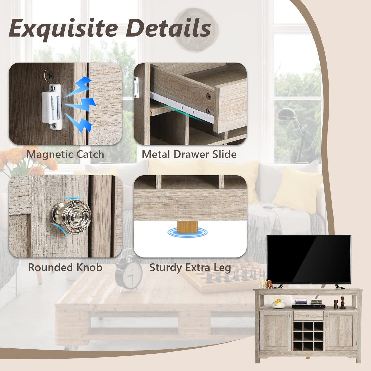 Buffet Cabinet Storage Sideboard Server Console Table
