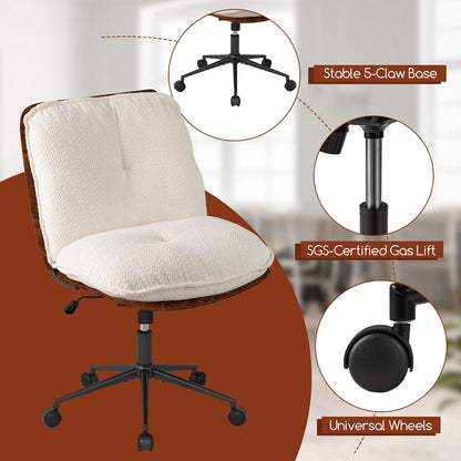 Dual Layer PU Leather & Thickened Boucle Cushion for Small Space