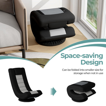 360° Swivel Floor Gaming Chair with 4 Position Adjustable Backrest & Neck Pillow
