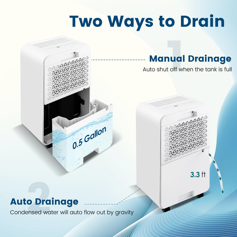 Dehumidifier for Basement, 32 Pints Portable Quiet Dehumidifier for Rooms up to 2500 Sq. Ft w/Sleep Mode, 24H Timer