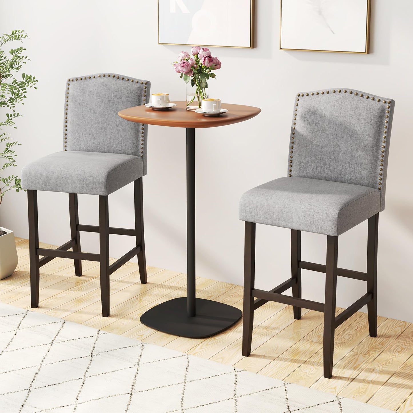 Bar Stools Set of 2/4 Bar Height Dining Side Barstools