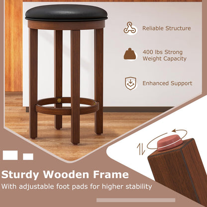 Upholstered Bar Stools Set of 2/4 25” Counter Height Bar Chairs