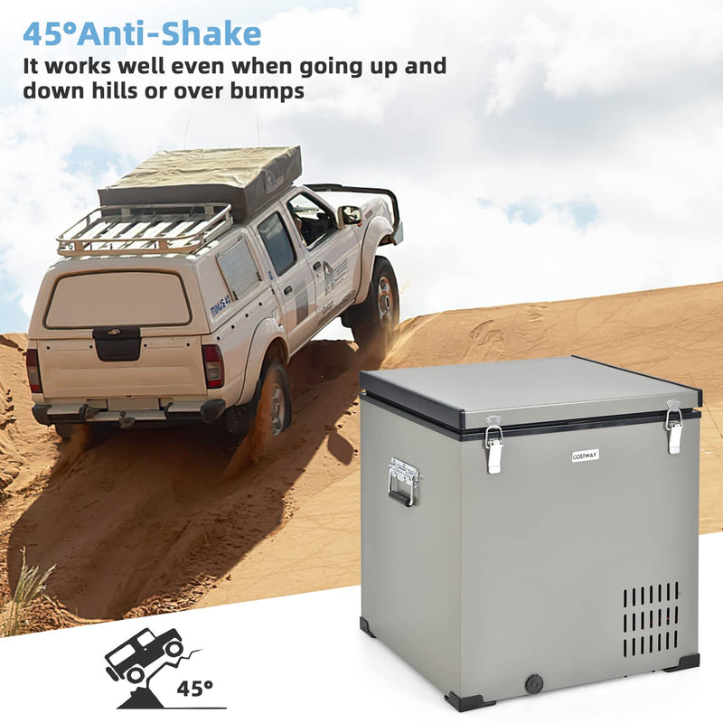 ARLIME 68-Quart Car Refrigerator Portable Chest Freezer(-11℉- 50℉) with 12V/24V DC & 110V/240V AC Adapter