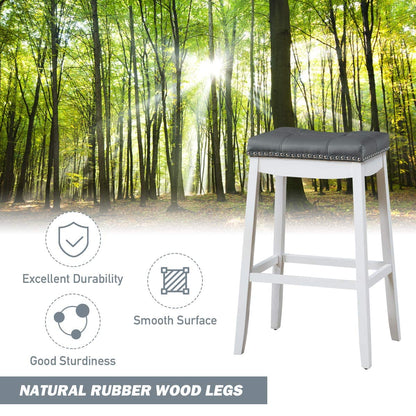 Bar Stools Set of 2/4 29-Inch Height Backless Counter Stool