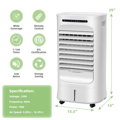 ARLIME Evaporative Air Cooler, Portable Air Conditioner & Humidifier, AC Fan w/ 3 Modes 3 Speeds & 63°Oscillation