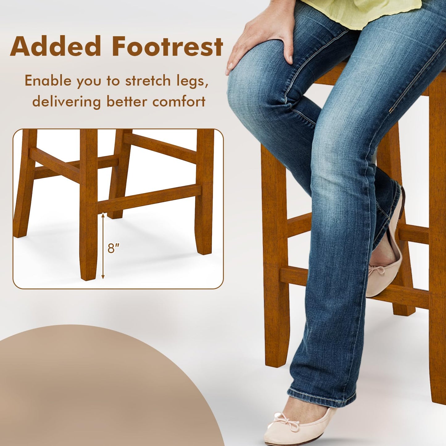 Bar Stools Set of 2/4 25.5” Counter Height Bar Stool