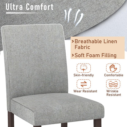 Bar Stools Set of 2/4 Counter Height Bar Stools with Rubber Wood Legs & Ergonomic Back