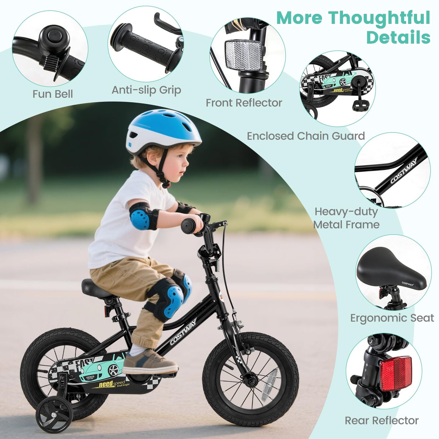 12/14/16/18 Inch Kids Bike w/Removable Training Wheels