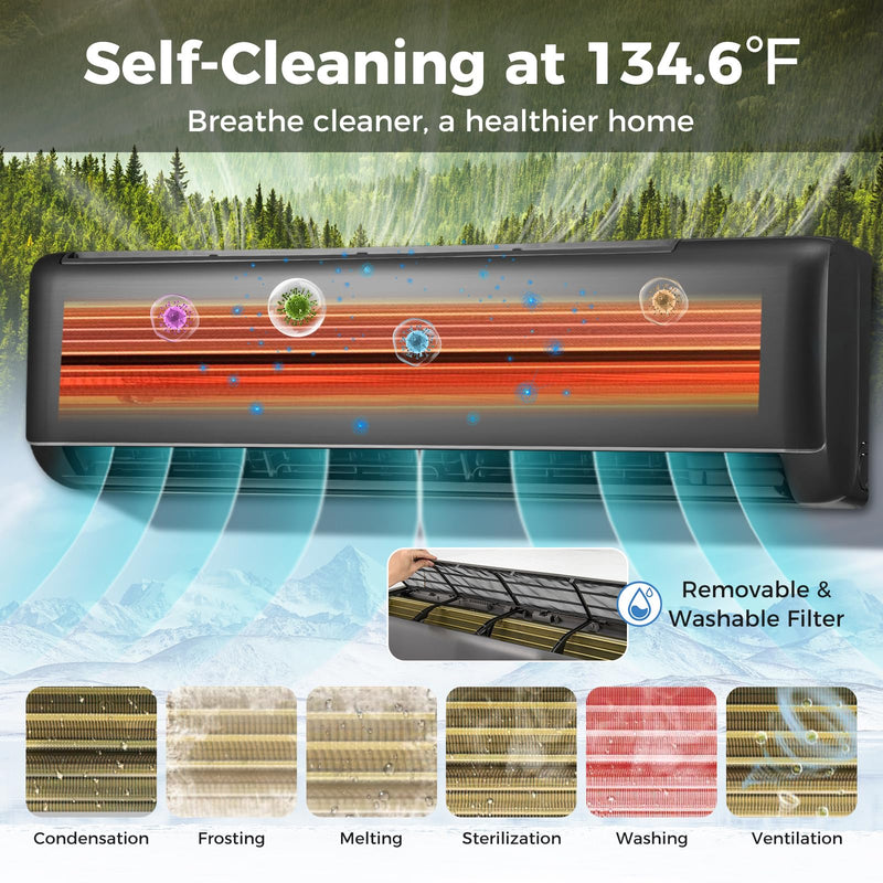 ARLIME 12000 BTU Wifi Enabled Mini Split Air Conditioner, 21 SEER2 208-230V Ductless Inverter AC