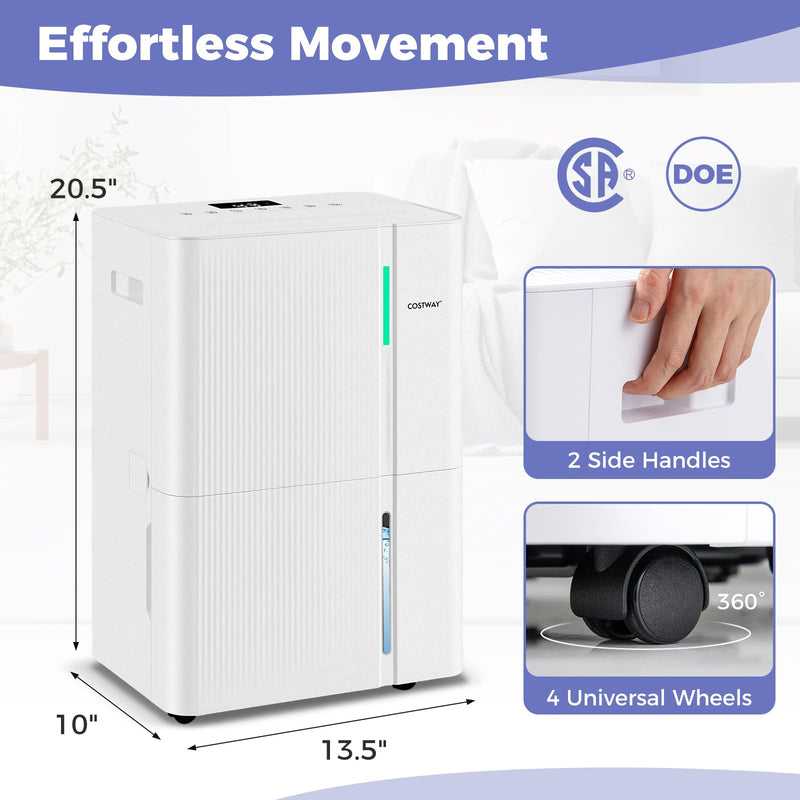 96 Pints Dehumidifier for Basement with 24H Timer