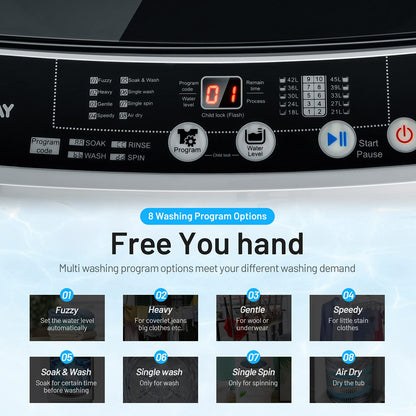 Portable Washing Machine, 11Lbs Capacity Full-automatic Washer