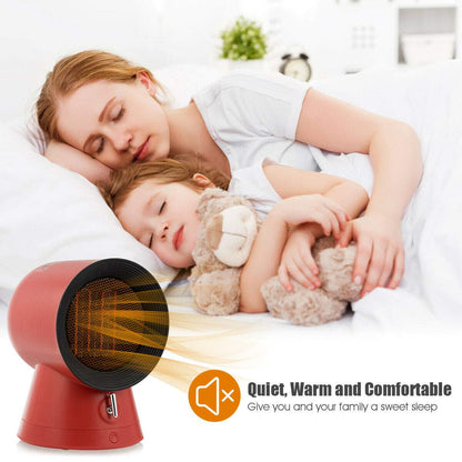 2 in 1 Mini Electric Space Heater Cooling Fan 3 Modes 1500W Small Portable Ceramic Heater