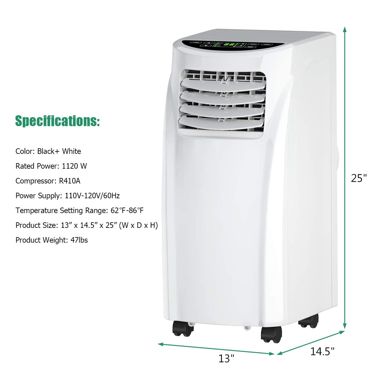 ARLIME Portable Air Conditioner 8000 BTU, 3-in-1 AC Units for Rooms with Fan & Dehumidifier