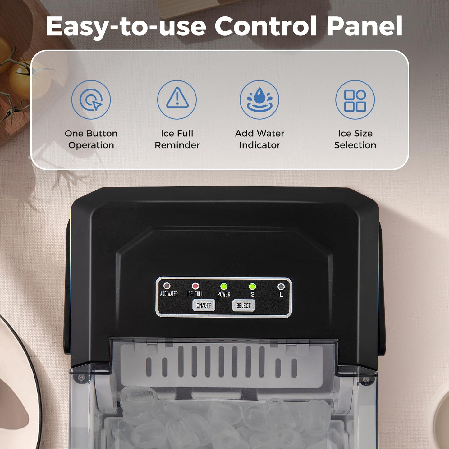Countertop Ice Maker with Self-Cleaning 9 Ice Cubes Ready in 6-13 Mins