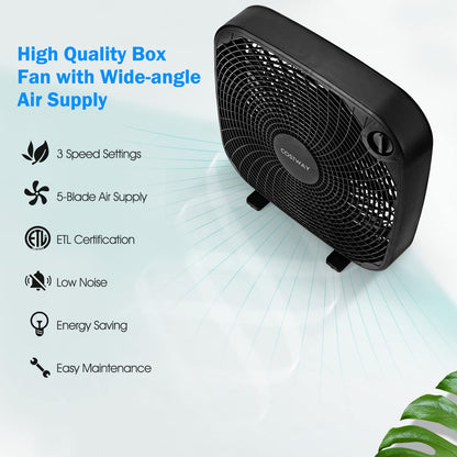 20 Inches Portable Floor Fan with Knob Control 2 Supporting Feet Compact Lightweight