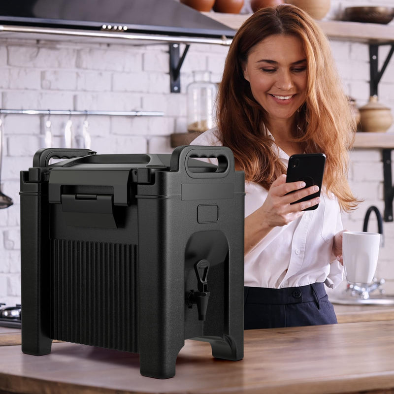 ARLIME 2.5 Gallon Insulated Beverage Dispenser with Handles, Food-Grade Hot and Cold Beverage Server