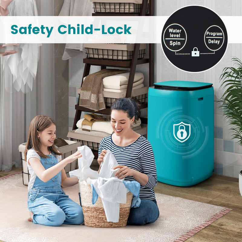 7.7 Lbs Portable Washing Machine, 0.78 Cu.ft Full Automatic Laundry Machine with 10 Preset Programs