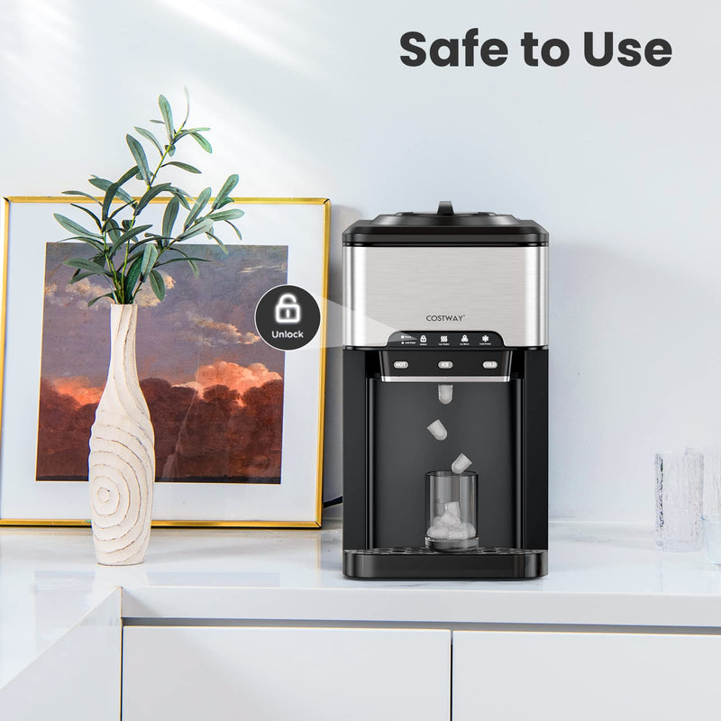 3 in 1 Portable Hot Cold Dispenser with 48LBS/24H Ice Machine